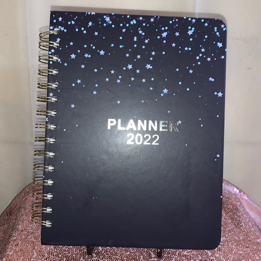 Spiral Planner 2022 Featuring Dark Blue with Stars - New